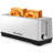 Silver 4-Slice Toaster with Removable Crumb Tray - Extra Wide Slots, 6 Browning & Reheat Function-120693399