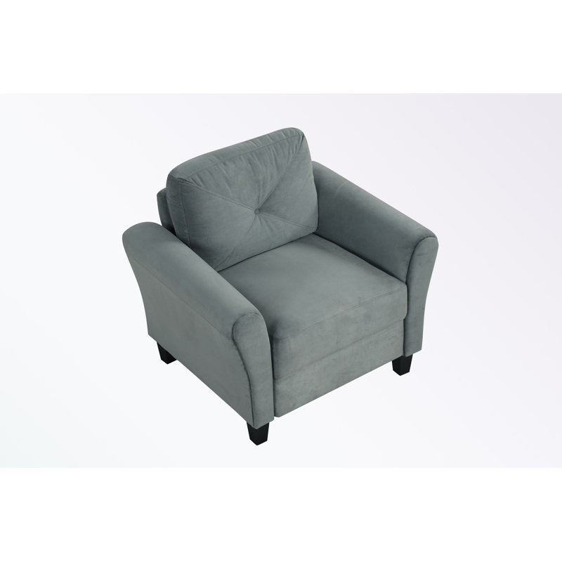 Chaise d'appoint avec coussin moelleux et pieds robustes, Gris