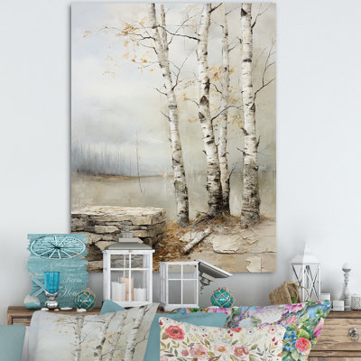 Rustic Birch Tree Charm - Art mural bouleau
