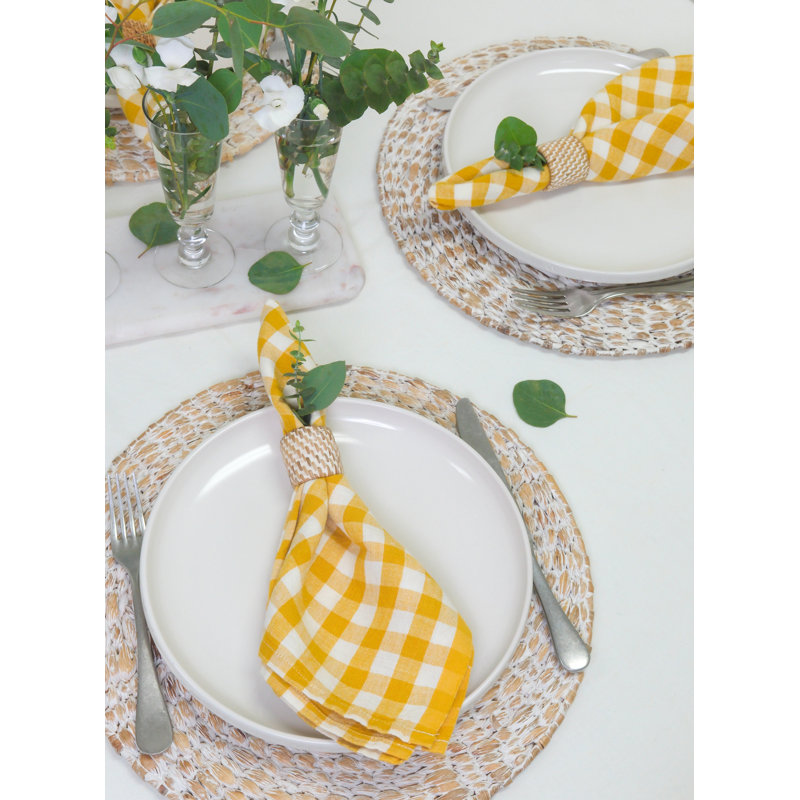 Alessandro Linen Square Napkins, Clementine
