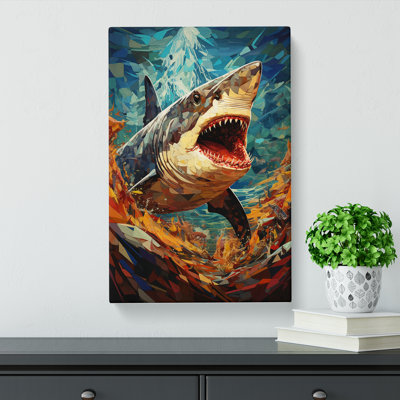 Shark Orphism Art - Wrapped Canvas