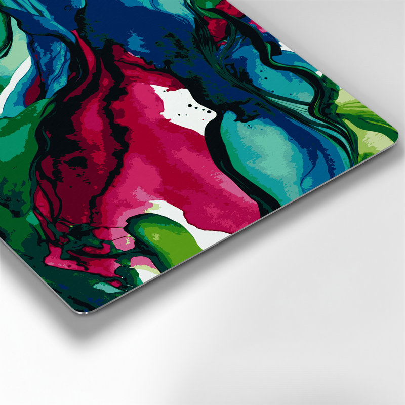 Aquarelle abstraite, art mural en métal brun 54, H 32 po x l 32 po