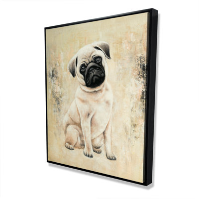 Small pug dog | Framed canvas for living room decor