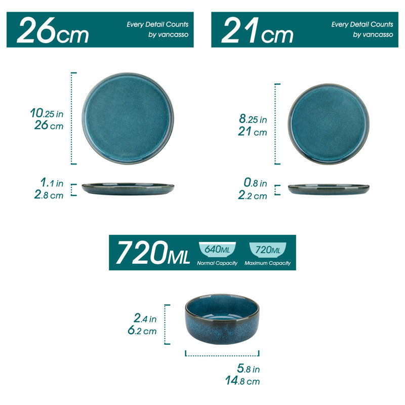 Piece Stoneware Dinnerware Set - Service for 4