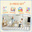AIYAPLAY Wooden 3 Pieces Toddler Table and Chair Set 3-6 Years Natural