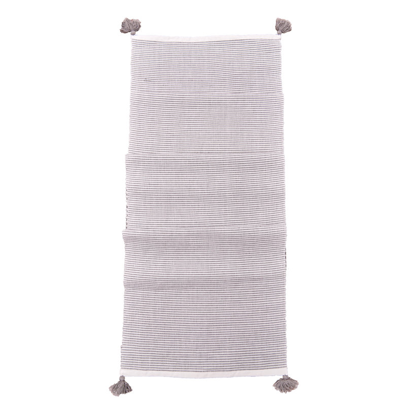 Broder Bree Cotton Table Runner, Gray