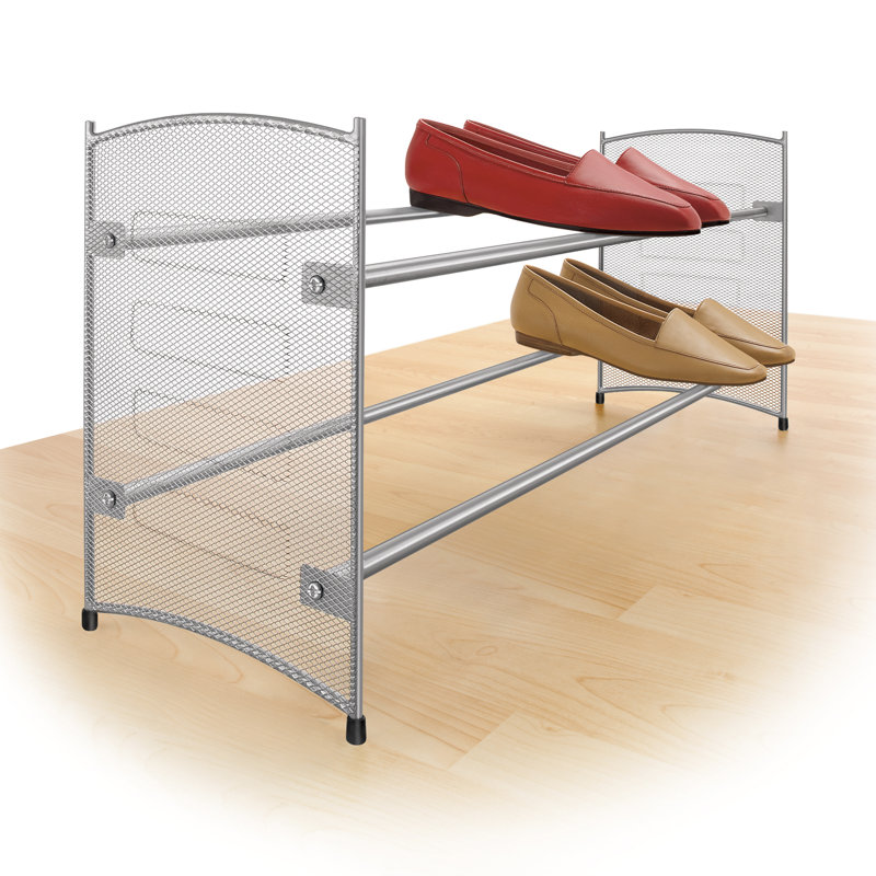 12 Pair Stackable Shoe Rack, Platinum