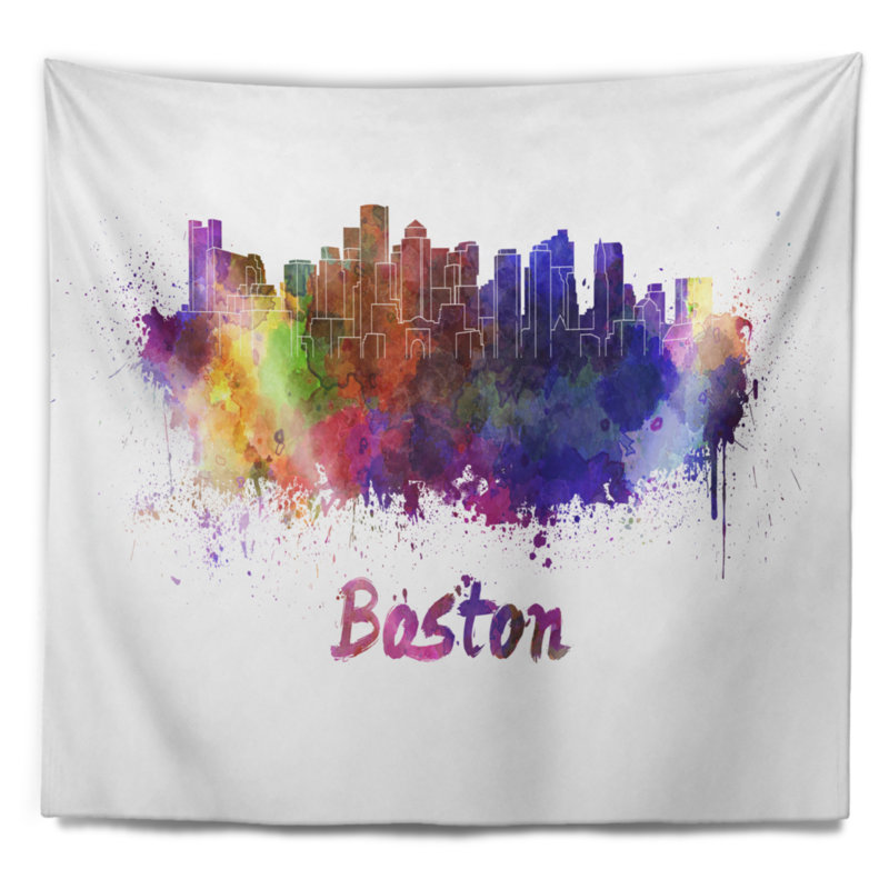 Boston skyline tapisserie Cityscape, H 32 po x l 39 po