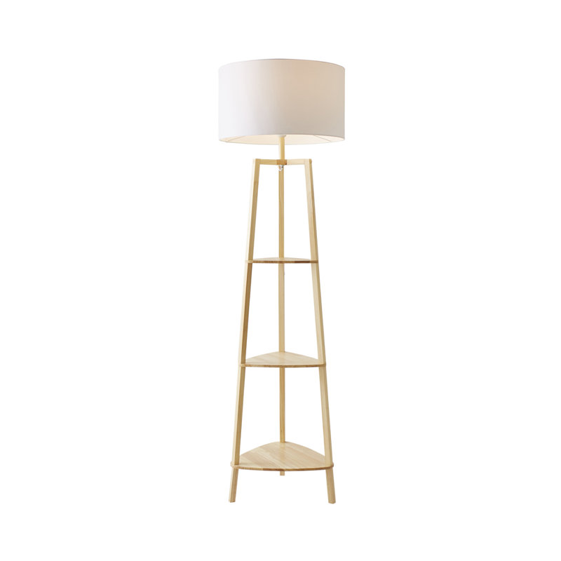 Aidrian 155cm Tripod Floor Lamp, Brown, No, White