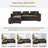 93.7" L-Shaped Sectional Sofa With Storage - Chenille Upholstered Couch For Living Room-457796528