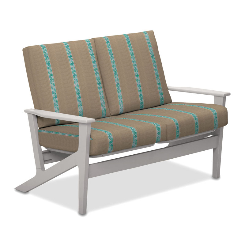 Chrisa 51.5'' Wide Loveseat with Cushions, Titan, Textured Snow