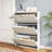 31.5"W Metal Shoe Storage Cabinet with 3 Flip Drawers