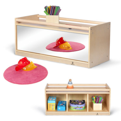 KRAND Montessori Casiers de rangement pour jouets pour bébé avec dossier à miroir pour l'heure du ventre