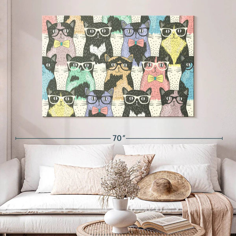 Chats décontractés, H 34 po x l 51 po