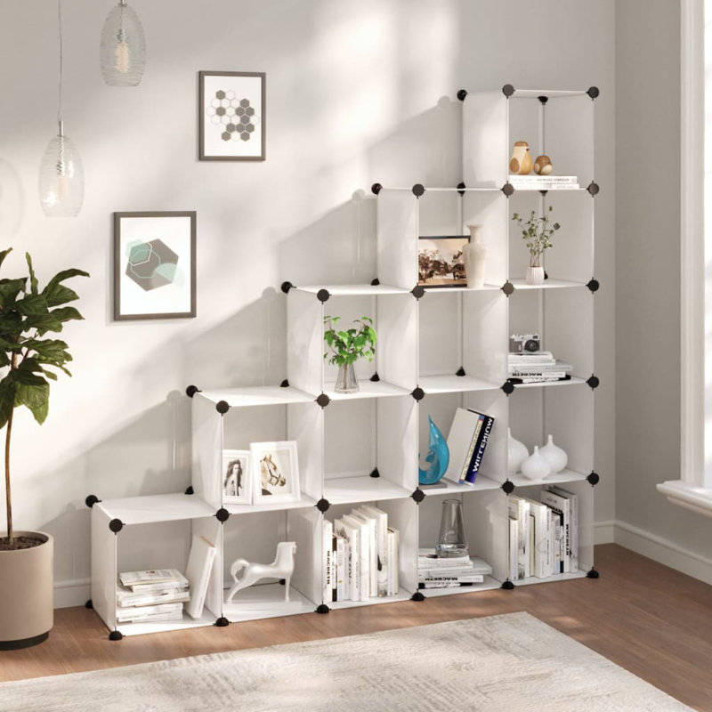 Rebrilliant Plastic Decorative Bin, White, 153.5cm H x 155cm W x 32cm D