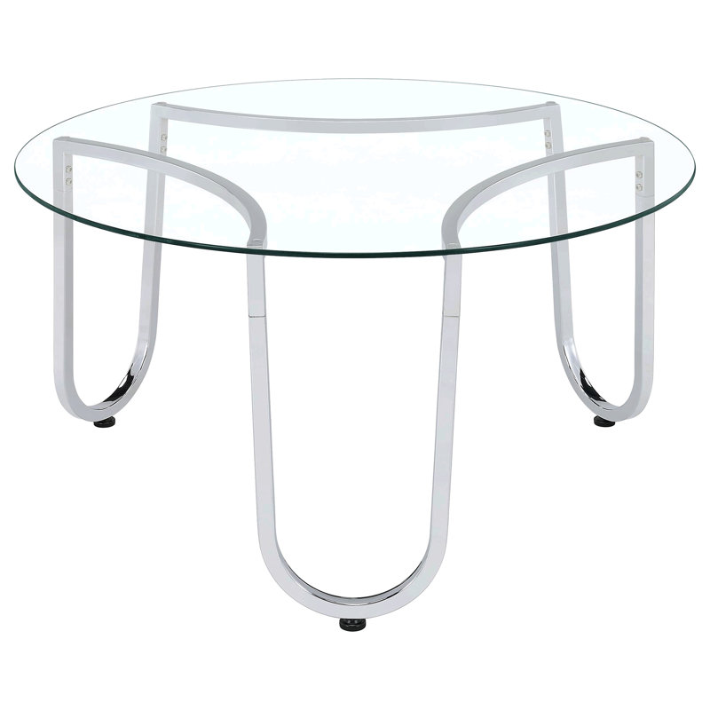 Dutton Chrome Round Glass Top Coffee Table