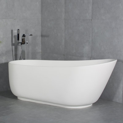 Delphi 66.93'' x 31.5'' Freestanding Soaking Solid Surface Bathtub