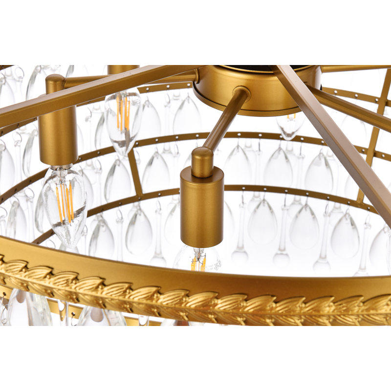 Beno 6 - Light Dimmable Tiered Chandelier, Brass