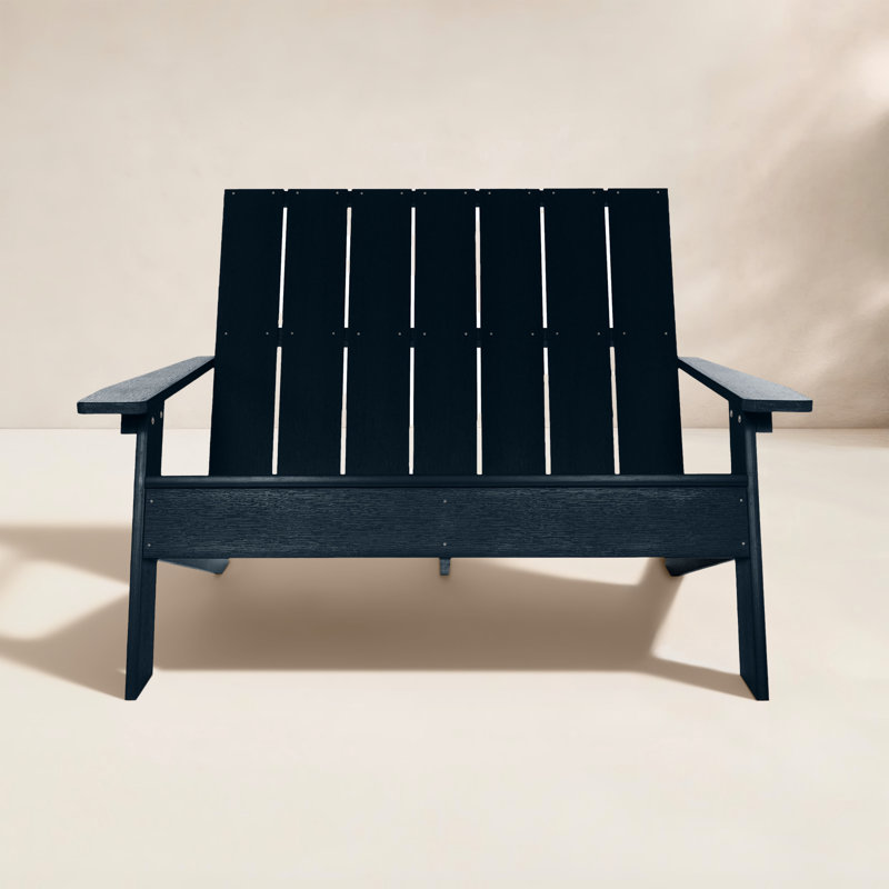 Byrnes Recycled Plastic Double Adirondack Loveseat, Federal Blue
