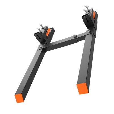 60"Clamp On Pallet Forks,2000 Lbs Heavy Duty Pallet Forks With Adjustable Stabilizer Bar For Tractor Bucket