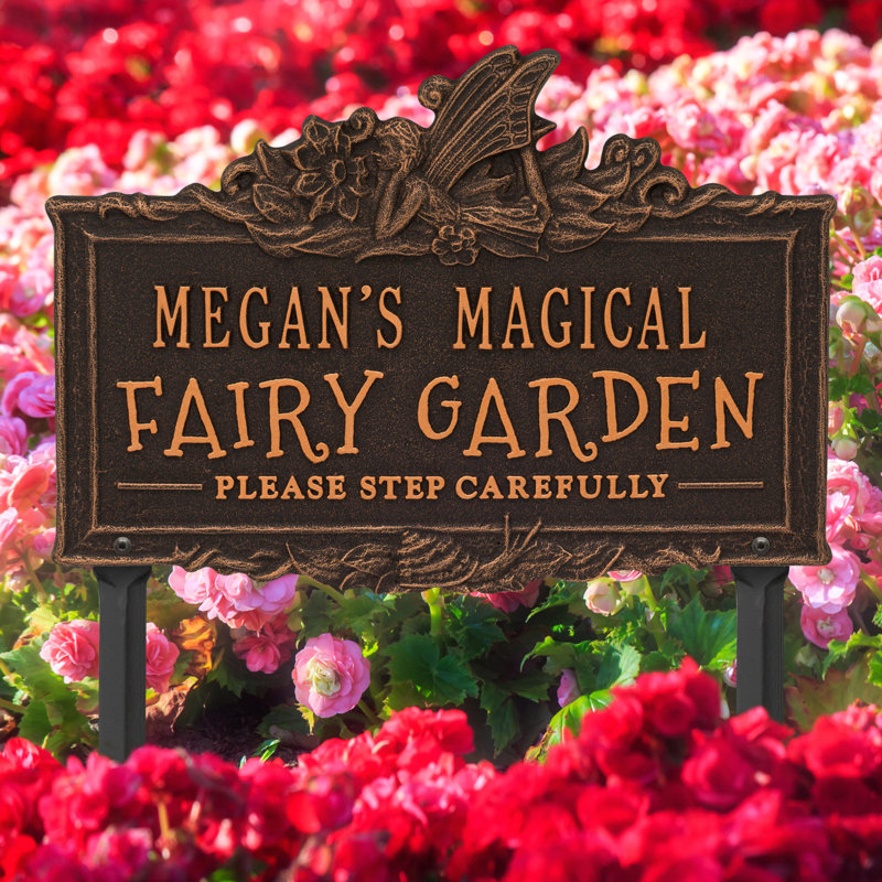 My Fairy Garden Personalized Lawn Plaque, Yes, Oil-Rubbed Bronze