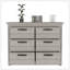 Commode double 6 tiroirs Toret, chambre, gris clair