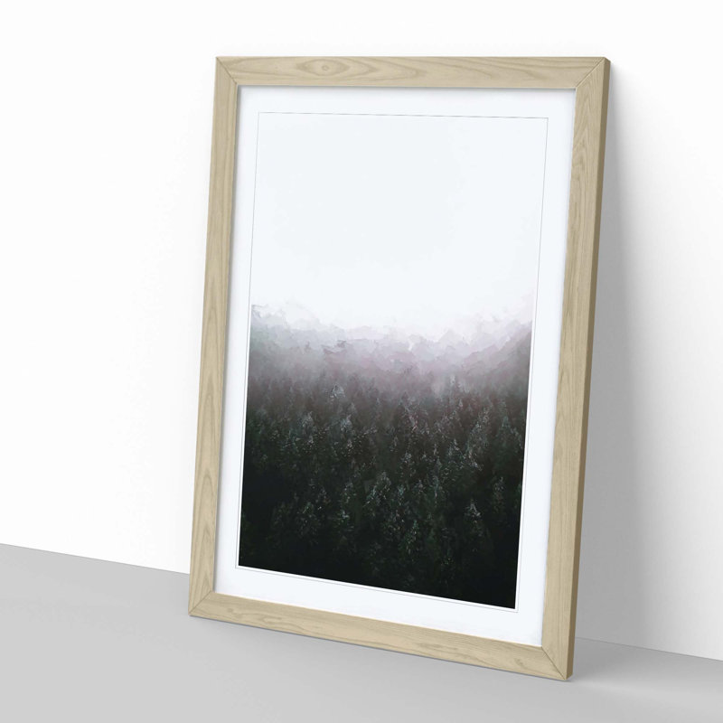 Winter Forest in Germany in Abstract - Picture Frame Graphic Art Print, 50cm H x 35cm W x 2cm D, Oak