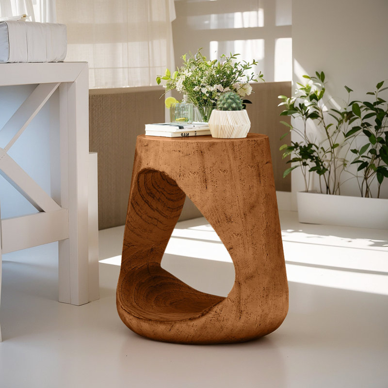Table d'appoint Eulla, table d'appoint, table d'appoint de salon, table d'appoint en bois, Brun, 16.75" H x 14.5" W x 14.5" D