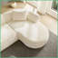 Canapé modulaire en L beige avec base en similicuir - sans assemblage, peut accueillir 6 personnes ou plus pour le salon