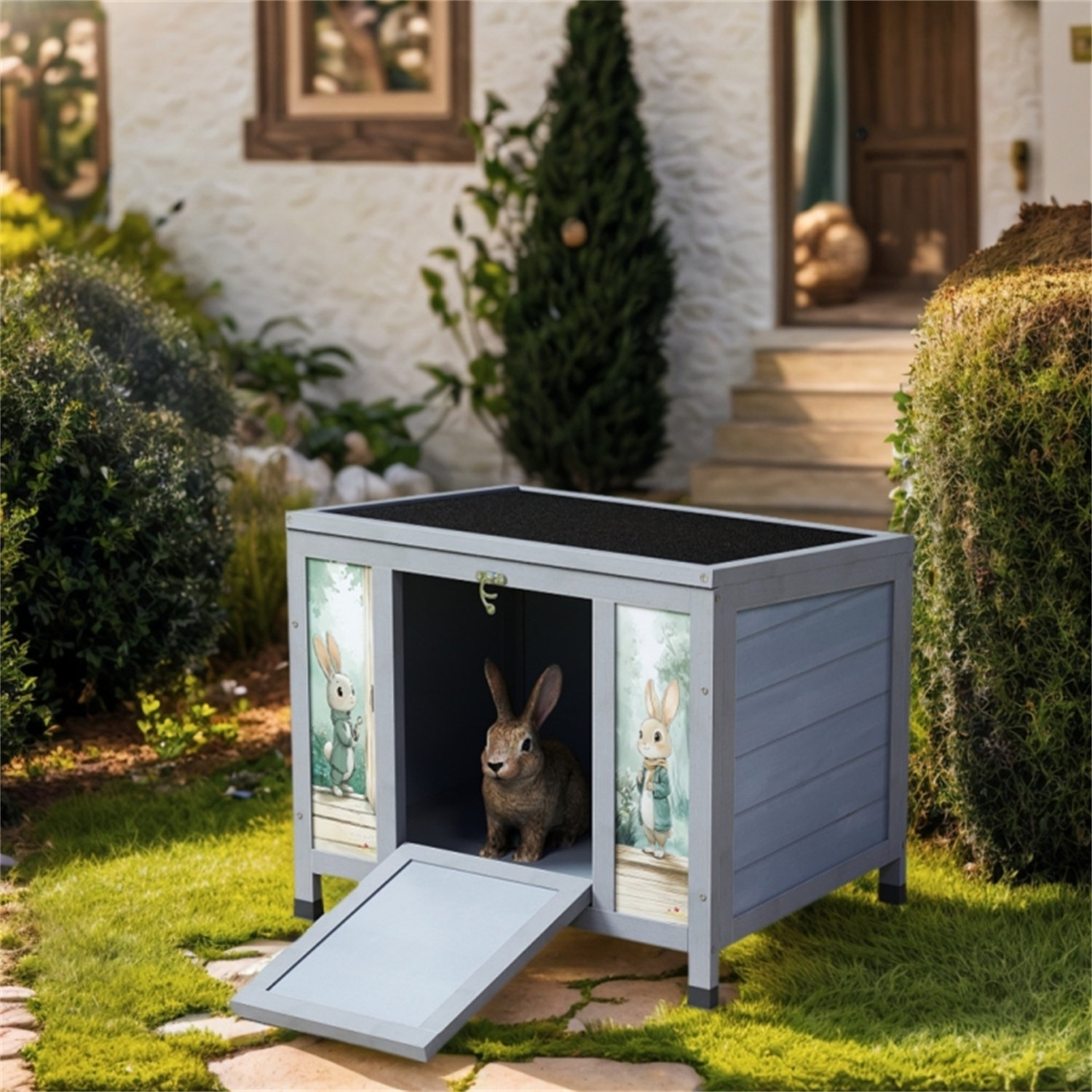 Tucker Murphy Pet™ Wooden Bunny House, Cat House, Lockable Door And ...