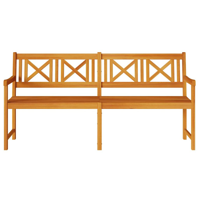 Solid Wood Outdoor Bench, 90cm H x 180cm W x 56cm D