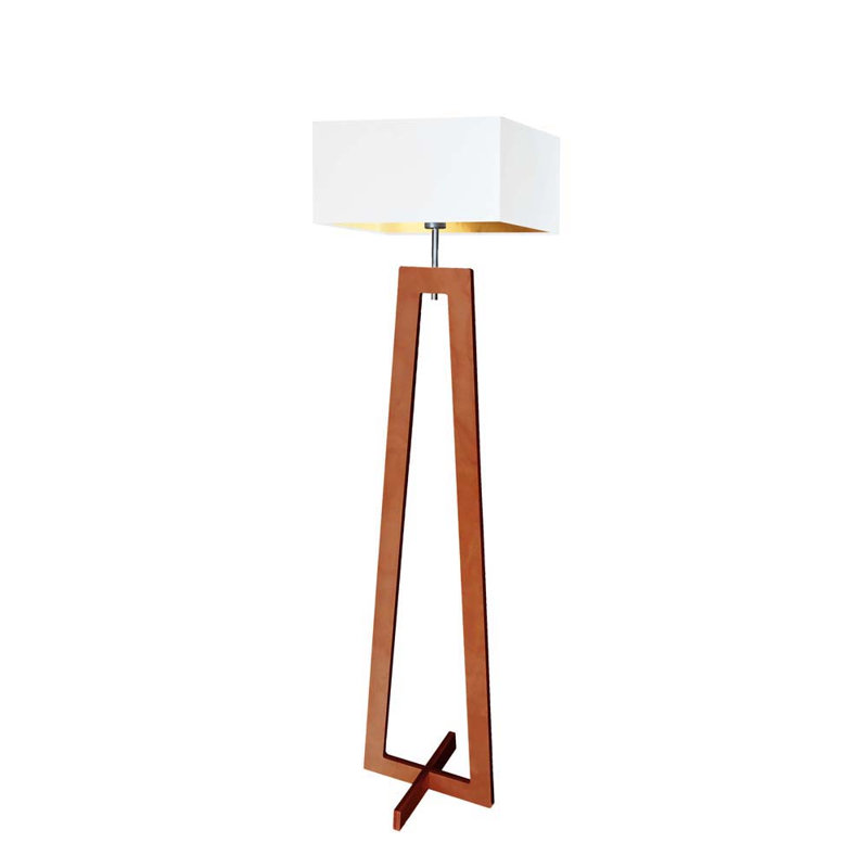 Aissatou 138cm Column Floor Lamp, Brown, White