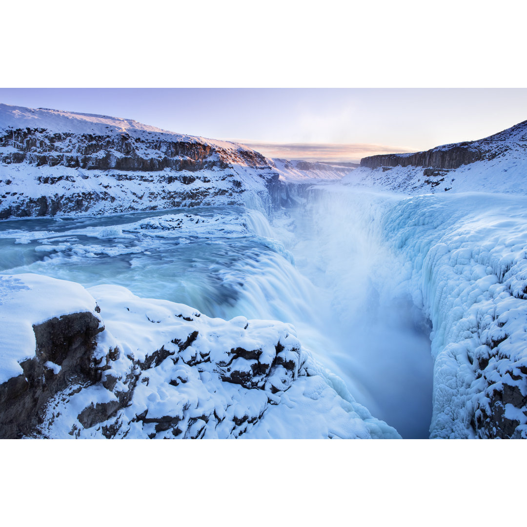 Gefrorene Gullfoss-Wasserfälle - Leinwandbild