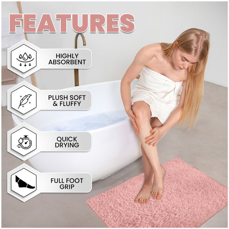 Non-Slip Bath Mat, Pink