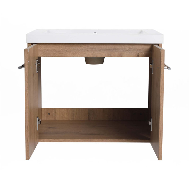Armoire de salle de bain avec lavabo, portes à fermeture douce, conception à fixation flottante, 24"