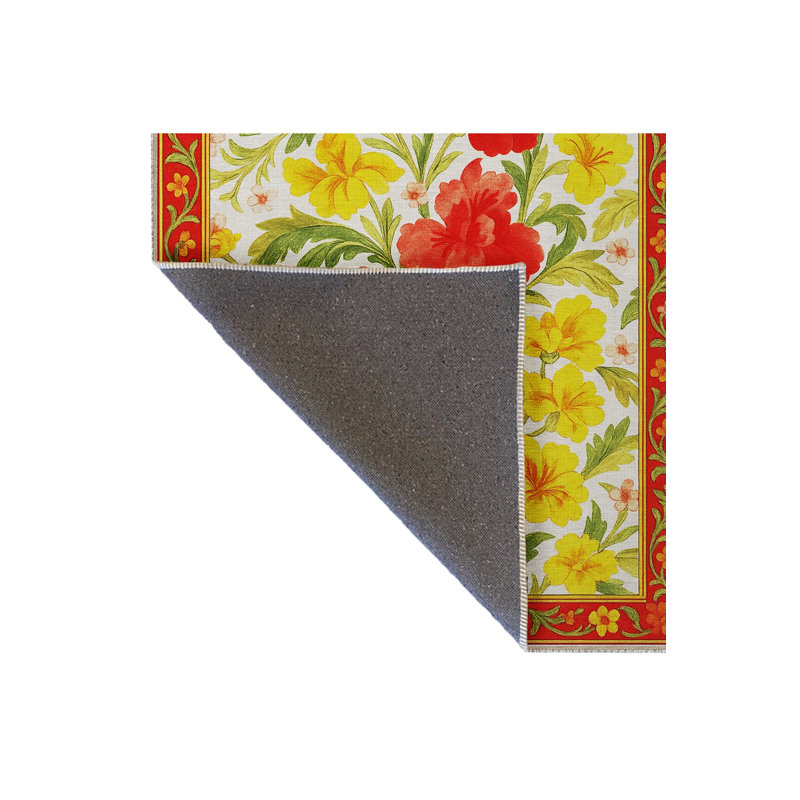 Tapis mauve à motif tissé lavable Mosso, 4'11" x 9'10"