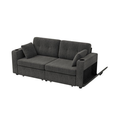 67.7'' Upholstered Loveseat With Charging Station