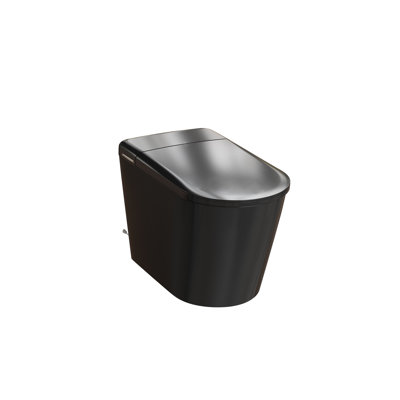 Toilette intelligente une pièce 28 po noire avec lavage de bidet, siège chauffant, sécheuse, chasse d'eau automatique et télécommande