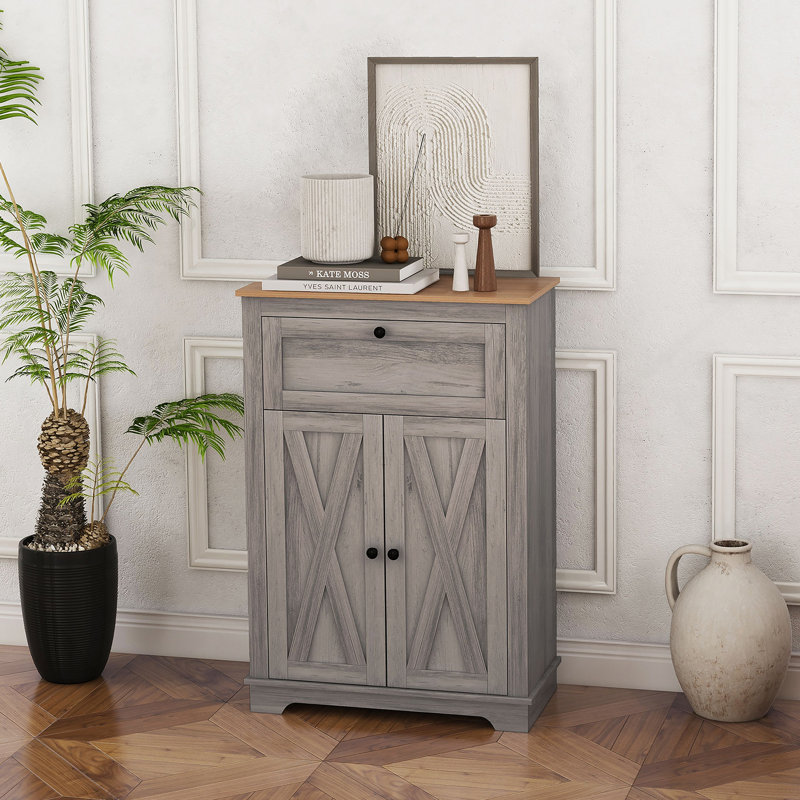 Stylish And Functional Accent Cabinet With Multiple Storage Compartments, High - Density Board For Durability And Easy - Clean Surface For Effortless Home Organization