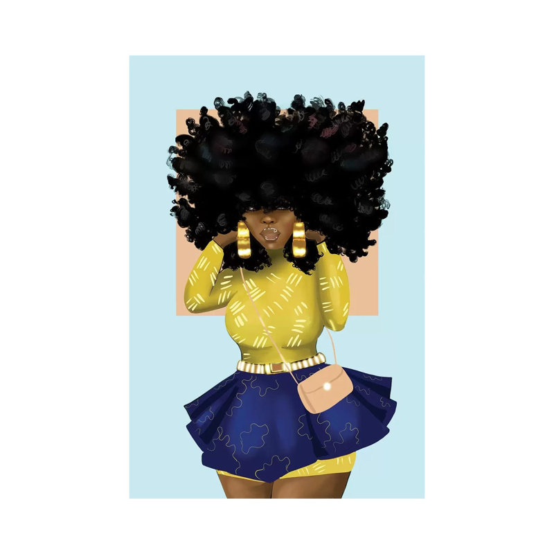 Afro Bomb - Print on Canvas, Wrapped Canvas, 66.04 cm H x 45.72 cm W x 1.91 cm D