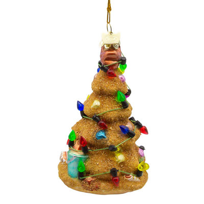 Kurt Adler Noble Gems Glass Ornament for Christmas Tree, Sand Christmas Tree