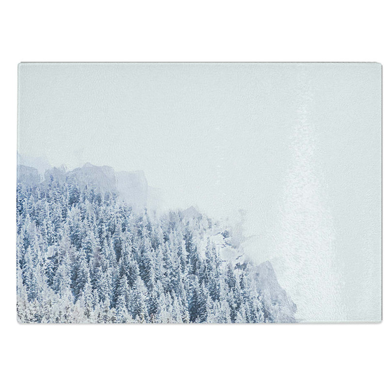 Glass Misty Mountains in Switzerland in Abstract Chopping Board, 28.5 cm W x 20 cm L