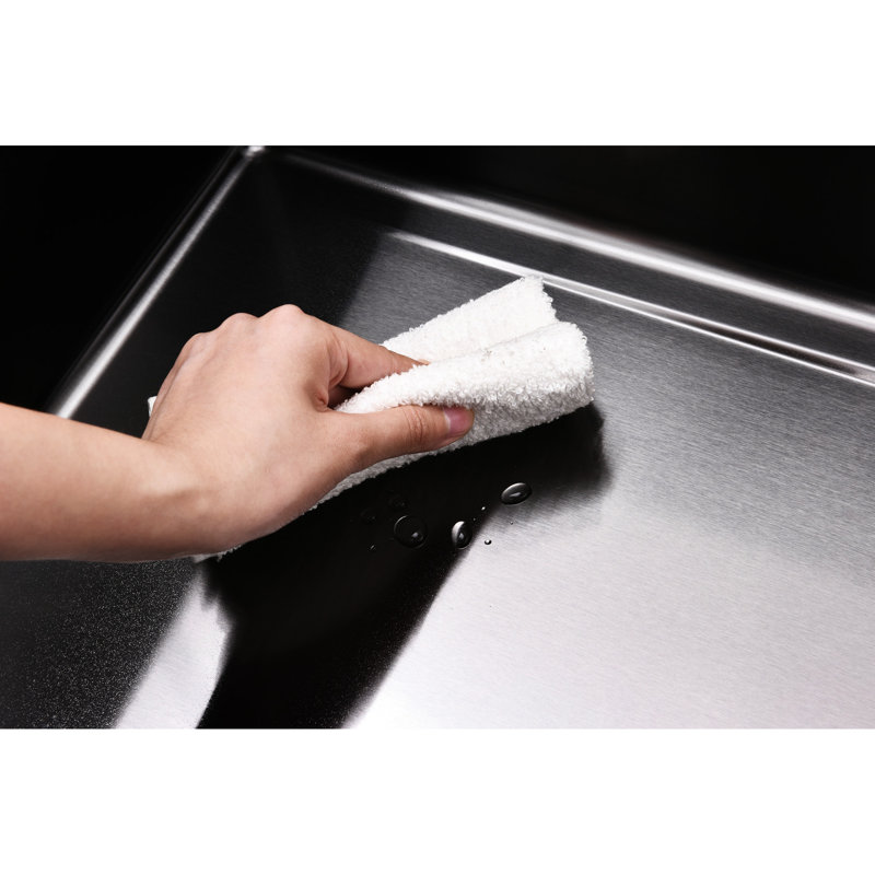 Lavabo de cuisine en acier inoxydable 304 - Conception de cascade de pluie volante pour lavabo simple encastré gris efficace avec bouton de commande