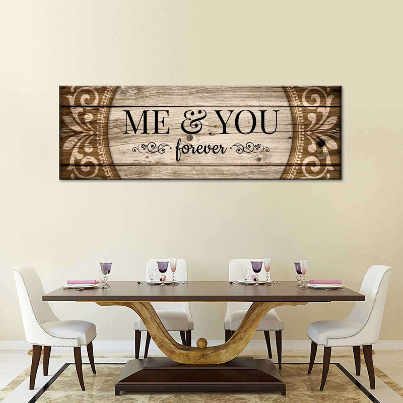 «Me And You Forever Love», typographie, H 14 po x l 42 po x P 1,25 po