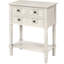 Console rectangulaire blanche avec pieds stables et tiroirs-1951567172