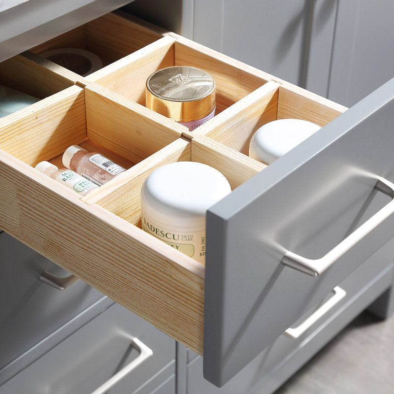Ensemble de meuble-lavabo simple 60 po Delisca, Gris