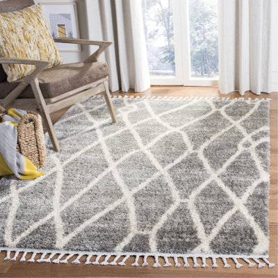 Triplett Fringe Shag Performance Geometric Rug