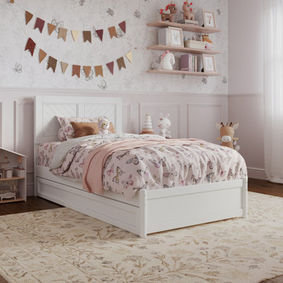 Lamarkus Solid Wood Platform Bed with Footboard & Trundle