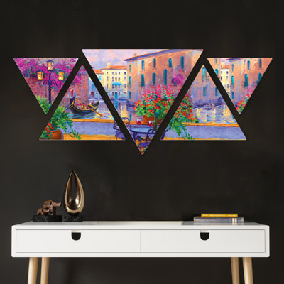 Riflessi Romantici A Venezia by Mikki Senkarik - 5 Piece No Frame Painting on MDF