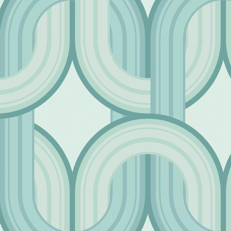 Envy In the Loop Geometric Wallpaper, Green